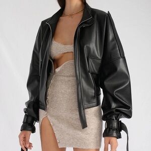RUVE CLIVA BLACK LEATHER JACKET